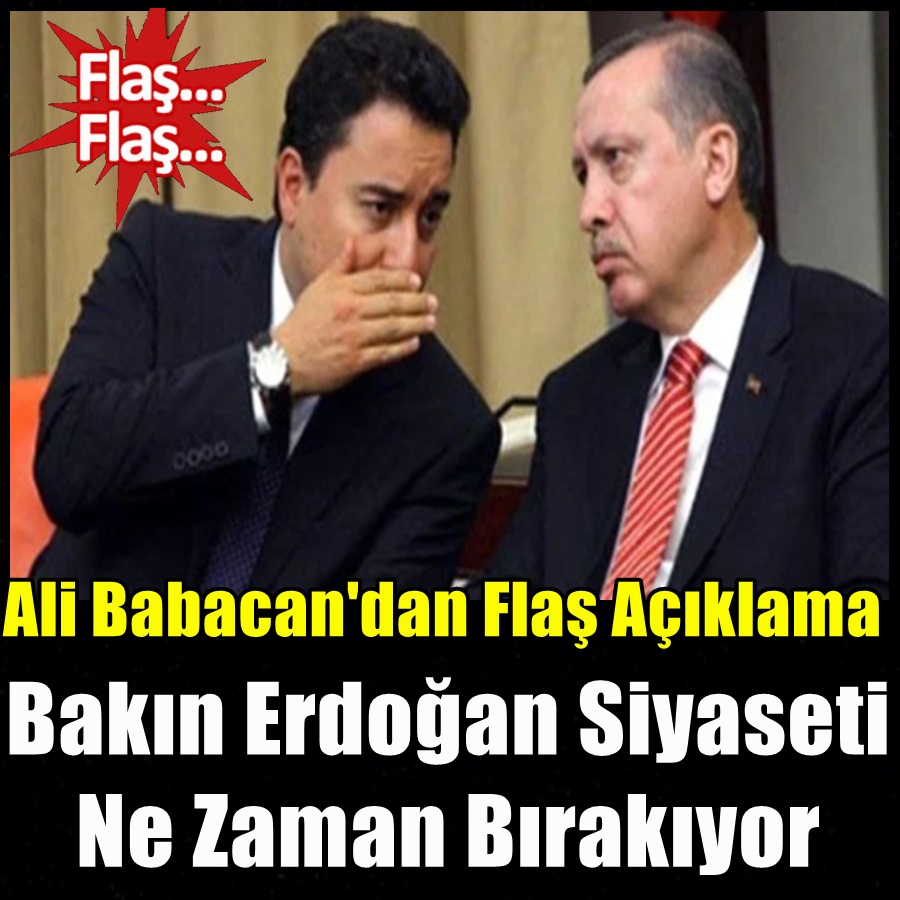 Ali Babacan Erdoğan'ın kendisine ne zaman siyaseti bırakacağını söylediğini açıkladı